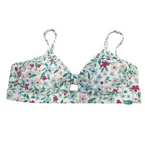 Kona Sol Women's Size Medium Knot Front Floral Bikini Swim Top Multicolor NWOT